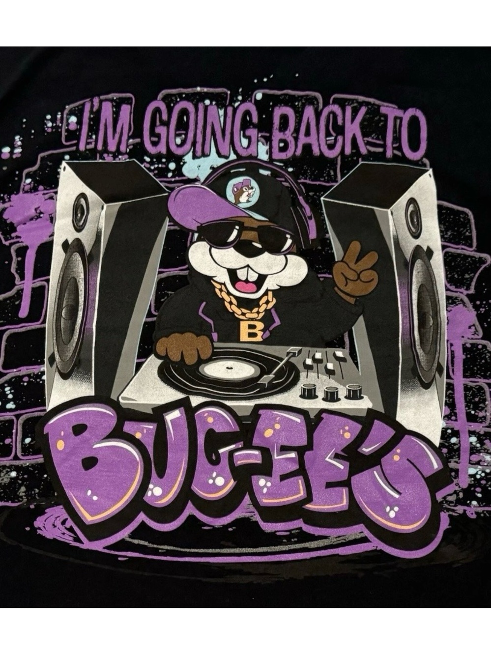 Buc-ee’s DJ Rapper “I’m Going Back To Buc-ee’s" Black Sz XL T-Shirt Hip Hop